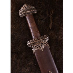 Viking sword island Eigg damascus steel, leather grip - Celtic Webmerchant