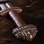 Miecz wikingów na wyspie Eigg Damaszku stali nierdzewnej, skórzany uchwyt - Celtic Webmerchant