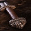 Viking isla Eigg espada de acero de Damasco, empuñadura de cuero - Celtic Webmerchant