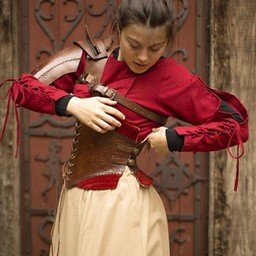 Leather corset Margot, red - Celtic Webmerchant