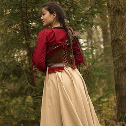Leather corset Margot, red - Celtic Webmerchant
