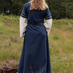 Gothic Kleid Fiona, blau-natürliche - Celtic Webmerchant