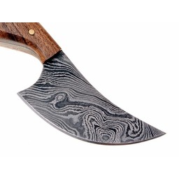 Damast couteau à manche en acier avec poignée en bois - Celtic Webmerchant