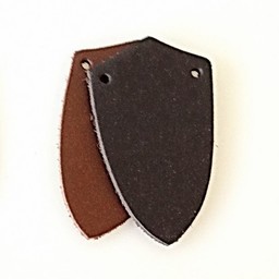 50x split leather shield-shaped piece for scale armour, black - Celtic Webmerchant