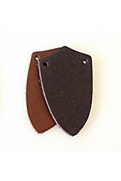 50x cuir fendu pièce en forme de bouclier pour l'armure d'échelle, noir - Celtic Webmerchant