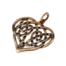 colgante de corazón celta, bronce - Celtic Webmerchant