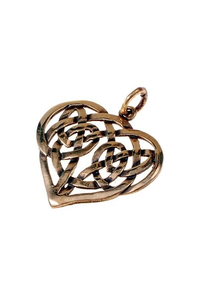 colgante de corazón celta, bronce - Celtic Webmerchant