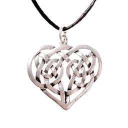 Celtic heart pendant, silvered - Celtic Webmerchant