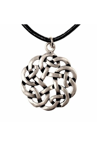 Amulet round Celtic knot, silvered - Celtic Webmerchant