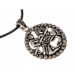 Gokstad horseman amulet, silvered - Celtic Webmerchant