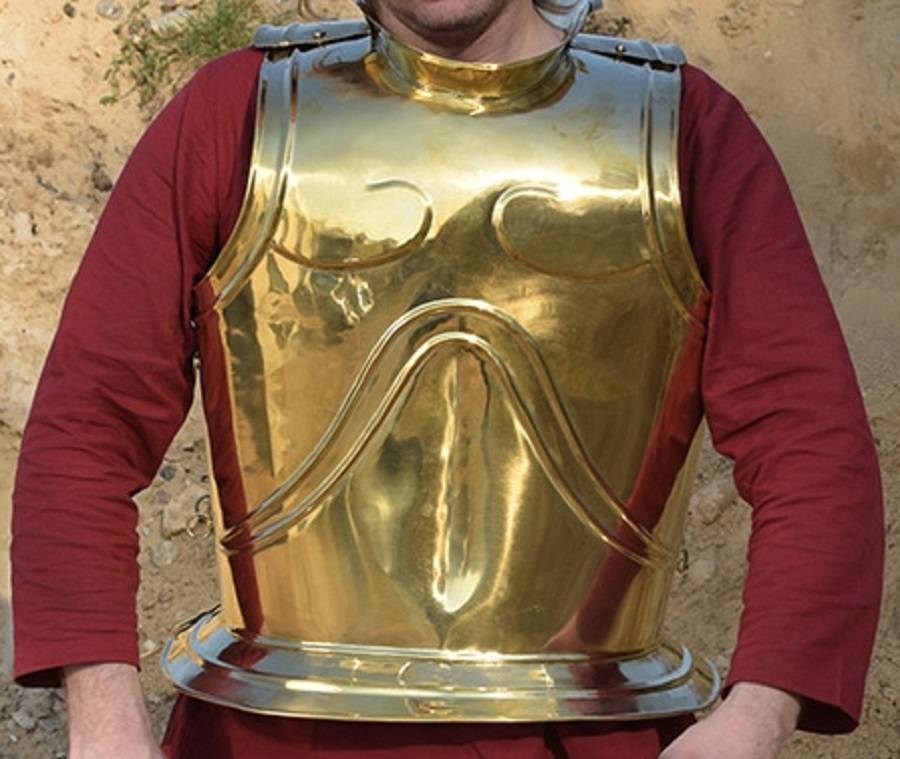 Greek chest and backplates, bell armor, brass Details: - Material