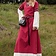 Vestido gótico Fiona, rojo-natural. - Celtic Webmerchant