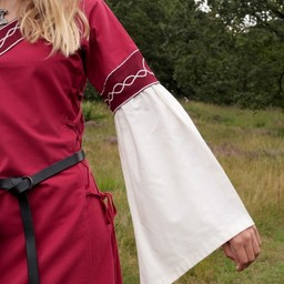 Gotische jurk Fiona, rood-naturel - Celtic Webmerchant