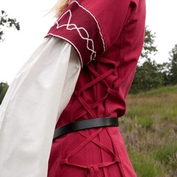 Gotische jurk Fiona, rood-naturel - Celtic Webmerchant