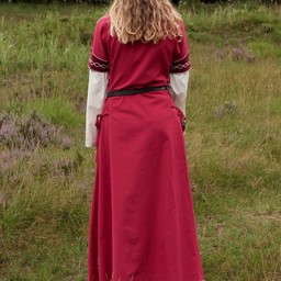 Gothic Kleid Fiona, rot-natur - Celtic Webmerchant