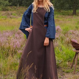 Middelalderlig surcotte Isabeau, brun - Celtic Webmerchant