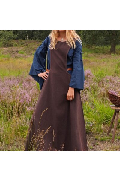 Middelalderlig surcotte Isabeau, brun - Celtic Webmerchant