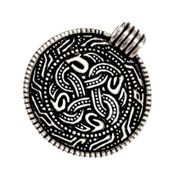 Angelsaksisch slangenamulet, verzilverd - Celtic Webmerchant