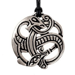 Viking Drachen Anhänger, versilbert - Celtic Webmerchant