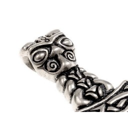 Thors hammer with wolf head, silvered - Celtic Webmerchant