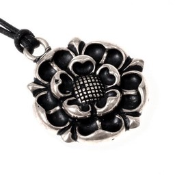 Tudor rose amulet, silvered - Celtic Webmerchant