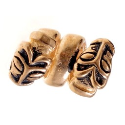 Beard pärla med varg huvuden, brons - Celtic Webmerchant