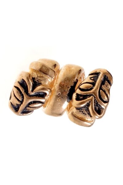 Barba grano con cabezas de lobo, bronce - Celtic Webmerchant