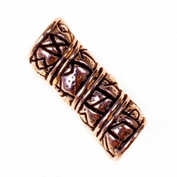 Germansk skæg / hår perle med Rune indskrift, bronze - Celtic Webmerchant
