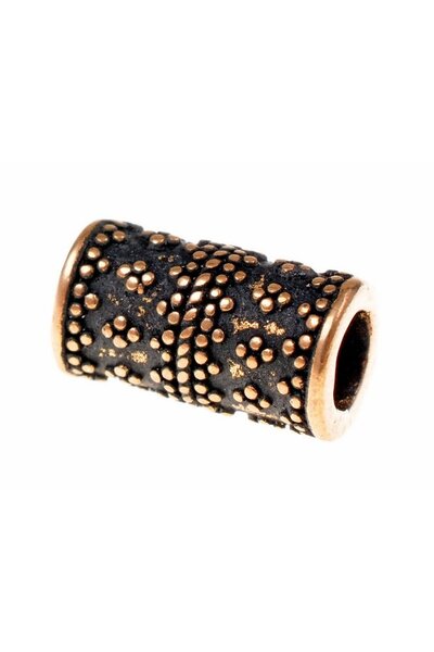 Zylindrische granulierte Viking Bartes bead, Bronze - Celtic Webmerchant