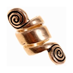 Celtic skæg perle med spiraler, bronze
