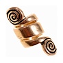 Celtic beard bead with spirals, bronze