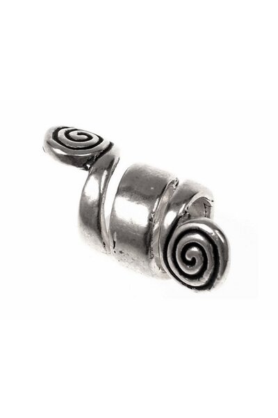 perle de barbe celtique avec des spirales, argenté - Celtic Webmerchant
