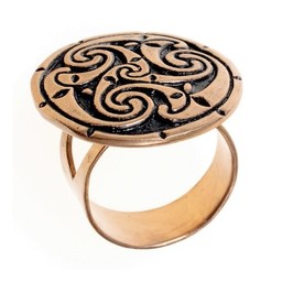 Anello celtica con Triskelion, bronzo - Celtic Webmerchant