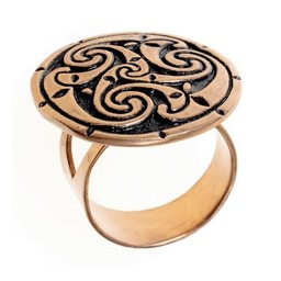 Keltische ring met trisquelion, brons - Celtic Webmerchant