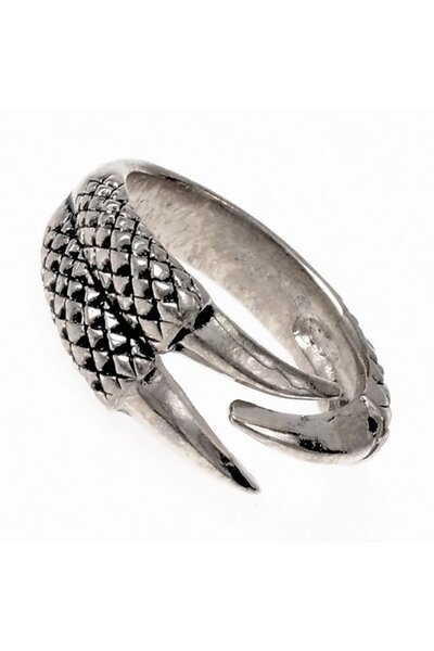 Ring dragon claw, silvered - Celtic Webmerchant