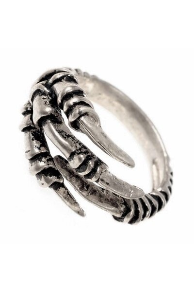 Viking ring ravenclaw, silvered bronze - Celtic Webmerchant
