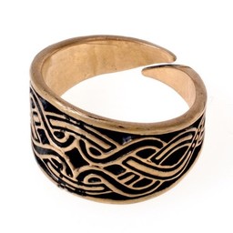 anneau Magyar avec motif de noeud, bronze - Celtic Webmerchant