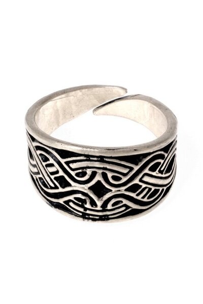 Magyar ring with knot motif, silvered - Celtic Webmerchant