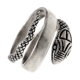 Roman orm ring, försilvrade brons - Celtic Webmerchant