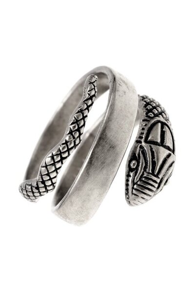Romersk slange ring, forsølvet bronze - Celtic Webmerchant