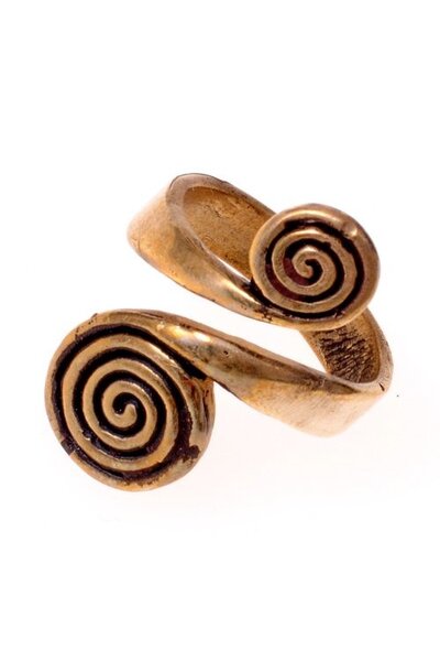 Celtic Ring mit Spiralen, Bronze - Celtic Webmerchant