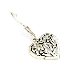 Earrings with Celtic heart, silvered - Celtic Webmerchant