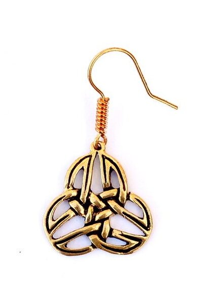 Celtic trisquelion øreringe Mabinnogion, bronze - Celtic Webmerchant