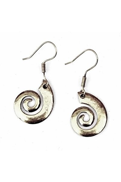 Celtic Ohrringe mit Spirale, versilbert - Celtic Webmerchant