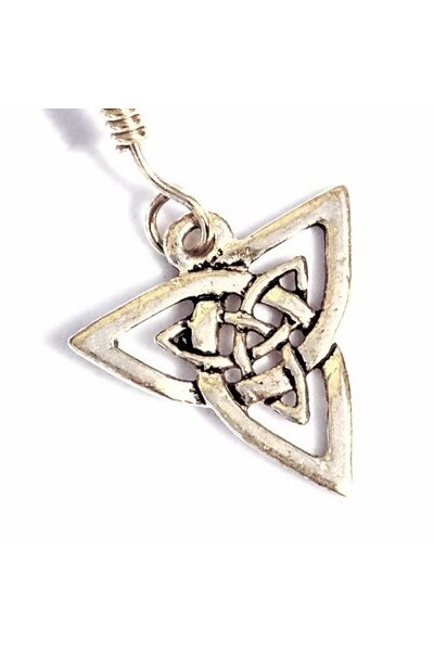 Keltische oorbellen triquetra, verzilverd - Celtic Webmerchant