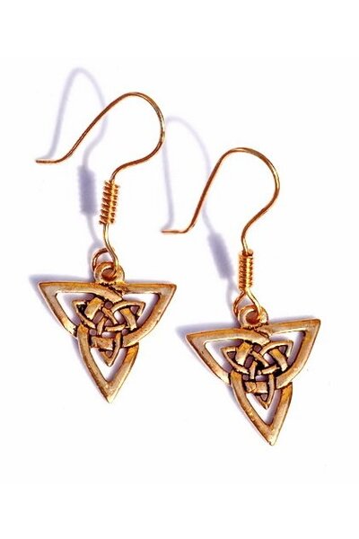 Celtic kolczyki Triquetra, brąz - Celtic Webmerchant