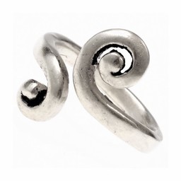 anillo celta con motivo espiral estilizado, plateado - Celtic Webmerchant