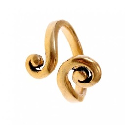 anillo celta con motivo espiral estilizado, bronce - Celtic Webmerchant