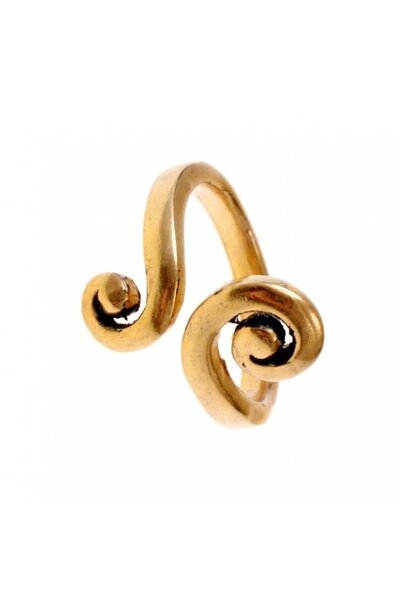 Keltische ring met gestyleerd spiraalmotief, brons - Celtic Webmerchant