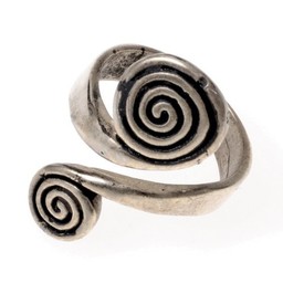 anillo celta con espirales, argentado - Celtic Webmerchant